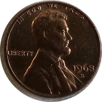 1963 D penny