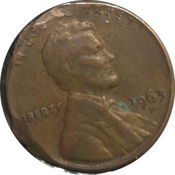 1963 D penny